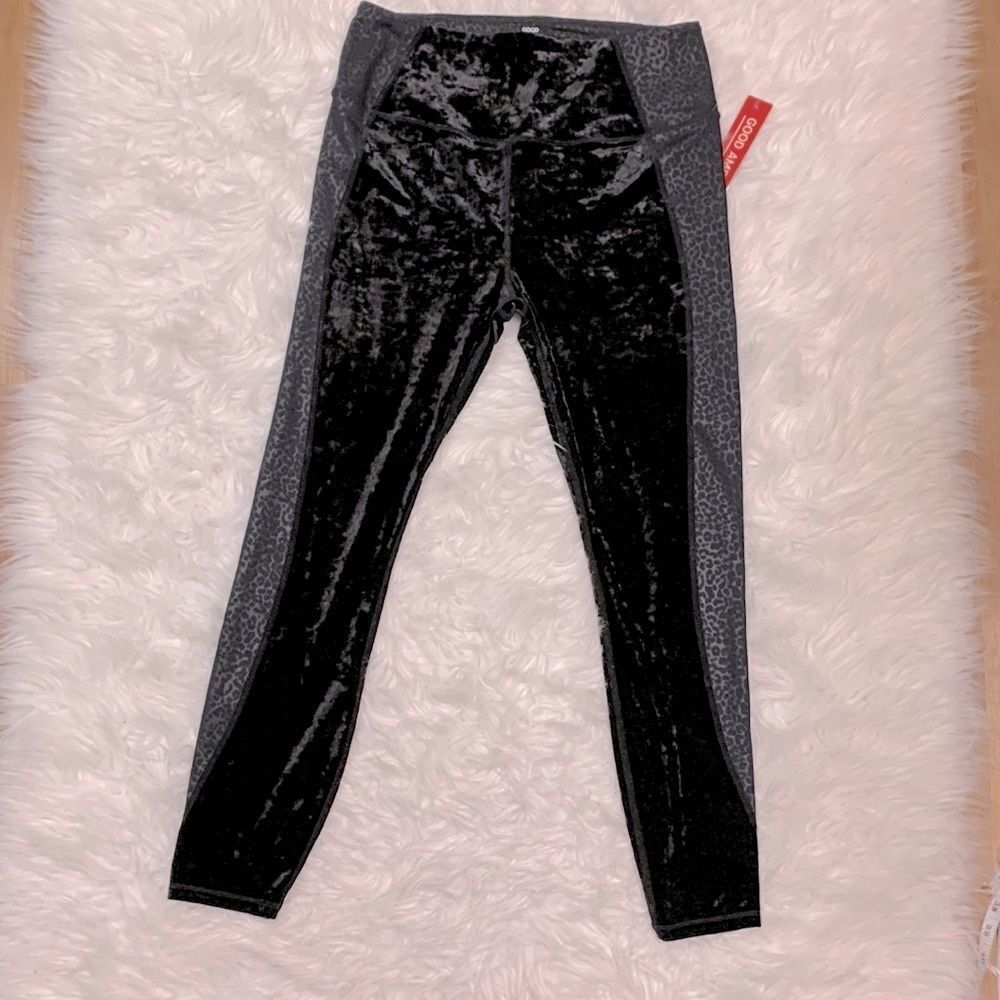GOOD AMERICAN Leopard print/velvet Crushing It legging